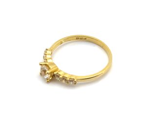 sortija oro 18k con piedra con circonita t. 16 (17,84 mm)