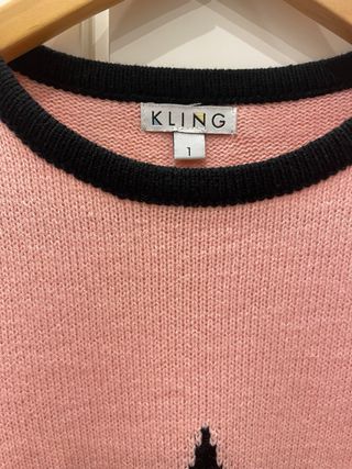 Vestido punto Kling Talla S Rosa y Negro