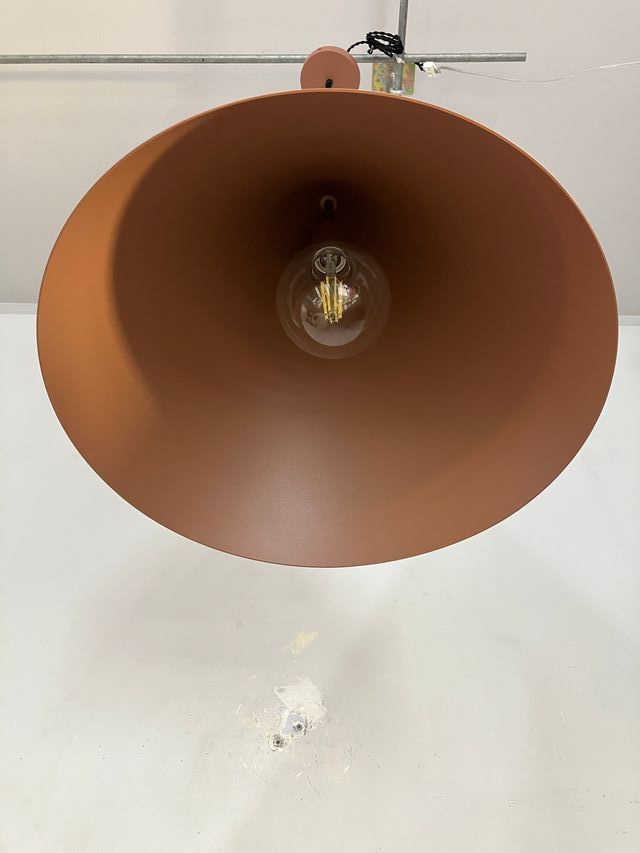 Lampadario conico metallo marrone