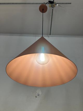 Lampadario conico metallo marrone