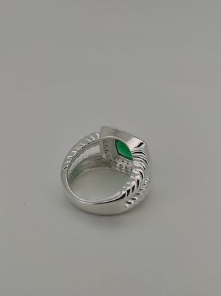 Anillo Plata 925 Esmeralda Talla 14