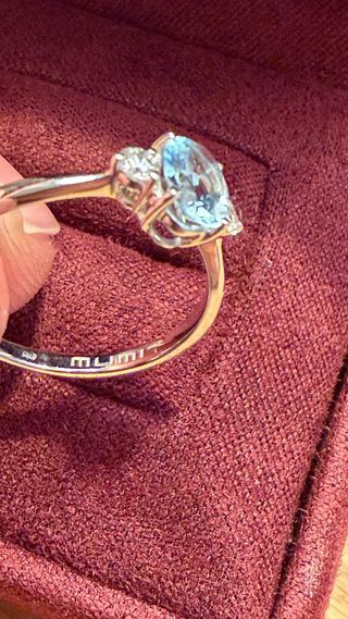 Sortija Amelie Oval Aguamarina y Diamantes MUMIT