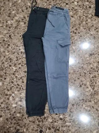 Pantalones niño negros y grises