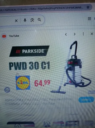 Aspirador Parkside PWD 30 C1 Húmedo/Seco