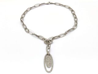 collar oro 18k con piedra con diamante 40cm