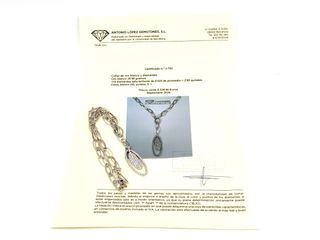 collar oro 18k con piedra con diamante 40cm