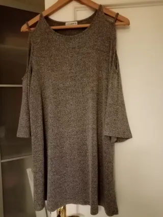 Vestido Pull & Bear jaspeado gris talla M
