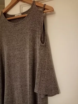 Vestido Pull & Bear jaspeado gris talla M