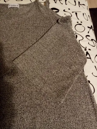 Vestido Pull & Bear jaspeado gris talla M