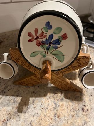 Botte decorata con 6 bicchierini