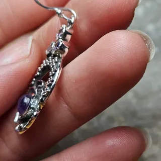 Pendientes Plata 925 Flor Amatista