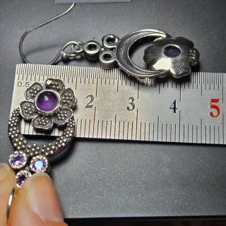 Pendientes Plata 925 Flor Amatista