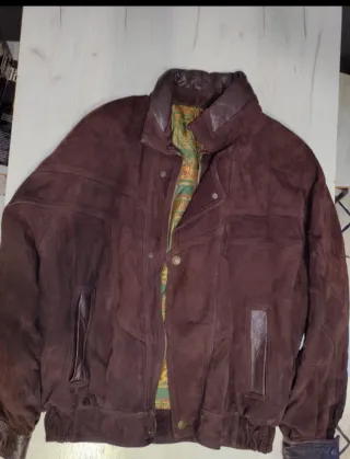 Chaqueta Piel Vintage Marrón Oscuro