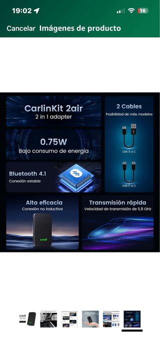 Carlinkit 5.0 2air Adaptador USB Inalámbrico