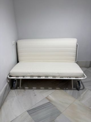 Sofá Cama IKEA 140x190 Metal Blanco