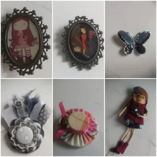Lote Broches Artesanales y Vintage