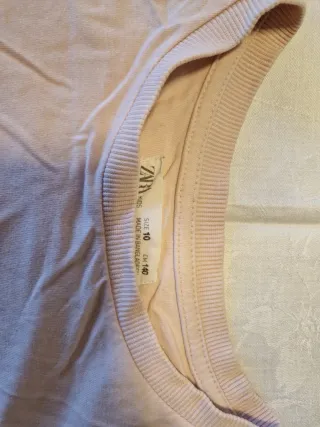 Camiseta Zara Rosa Estampada Playa