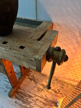 Banco de carpintero antiguo de madera