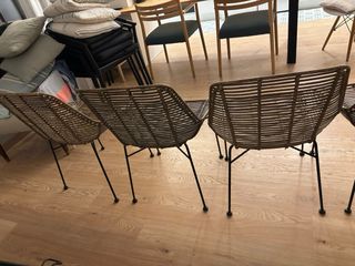 Sillas de ratán marrón (Set de 4).