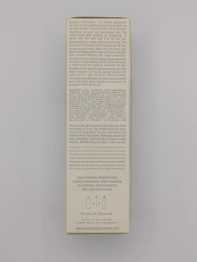 EAU des Minimes 100 ml Colonia natural