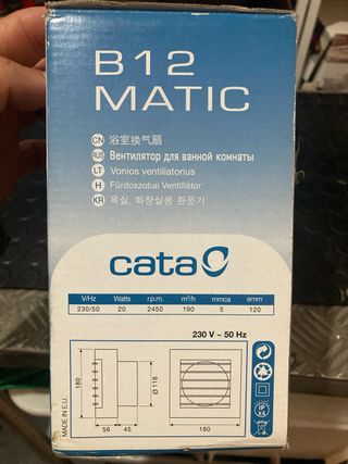 Extractor de Baño Cata B12 Matic