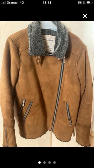 Chaqueta Pull&Bear Antelina Marrón Talla L