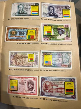 Colección Billetes del Mundo. Año 1974