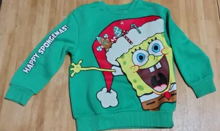 Sudadera Bob Esponja Navidad Niño Verde