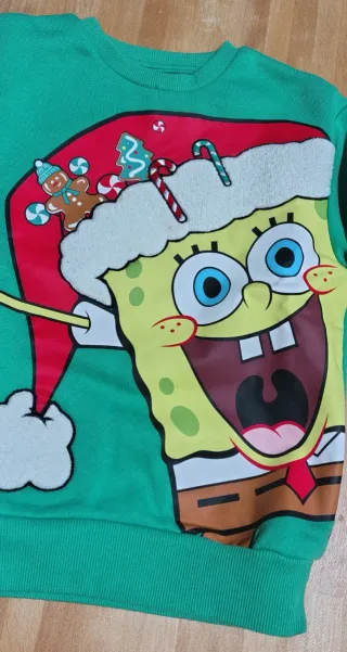 Sudadera Bob Esponja Navidad Niño Verde