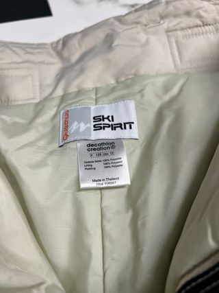 Pantaloncini da sci beige con bretelle