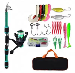 Kit Caña Pescar + Carrete y Accesorios