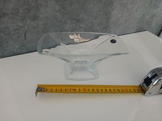 Alzata Centrotavola Cristallo Boemia con Fiori