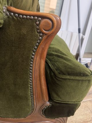 Butaca terciopelo madera maciza