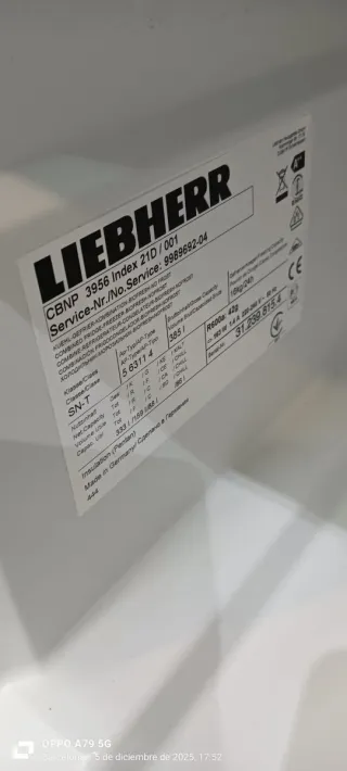 Nevera Combi Liebherr energía A+ Blanca