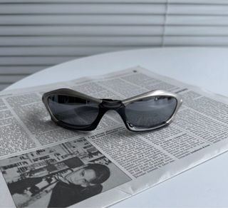 Gafas Oakley style vintage Y2K grey,metallic black