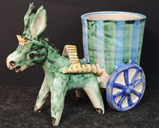 Solimene Vietri Asino Carretto Ceramica