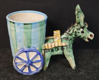 Solimene Vietri Asino Carretto Ceramica