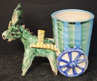 Solimene Vietri Asino Carretto Ceramica