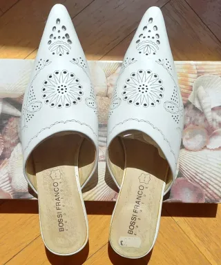 Sandalias Mujer Cuero Bossi Franco Blancas