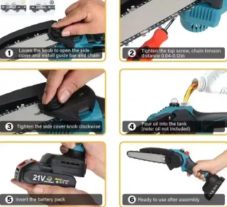 Motosega 8'' con 2 batterie