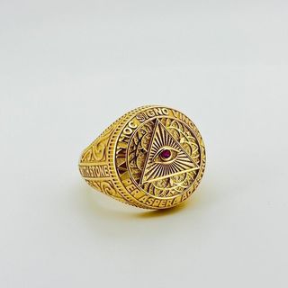 ANILLO SERPIENTE CON CIRCONITAS BLANCO Y ROJO. Oro