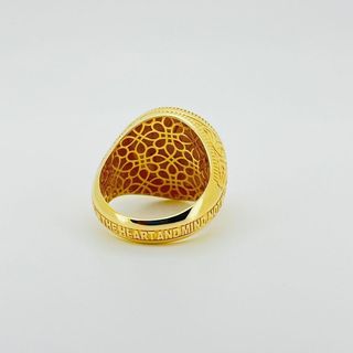 ANILLO SERPIENTE CON CIRCONITAS BLANCO Y ROJO. Oro