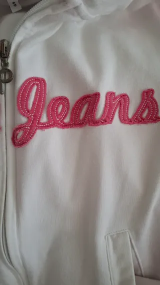 Sudadera Pepe Jeans blanca y fucsia T.38