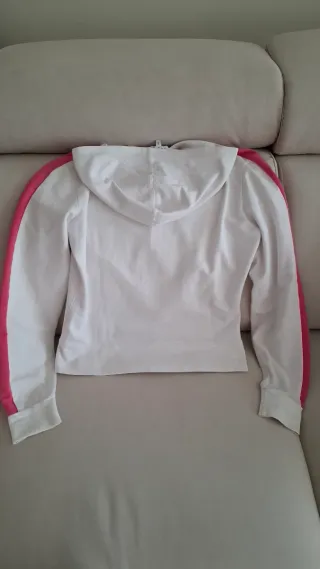 Sudadera Pepe Jeans blanca y fucsia T.38