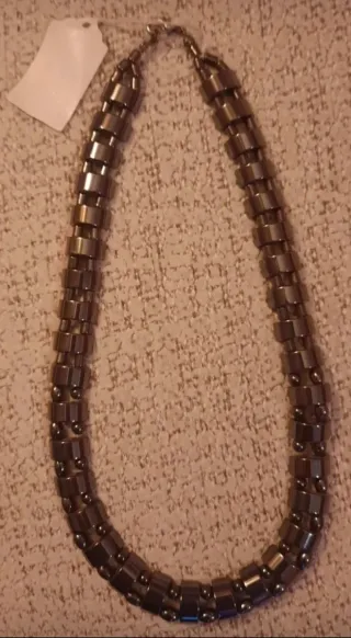 3 collane in pietra ematite vintage