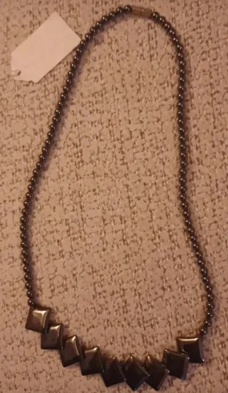 3 collane in pietra ematite vintage