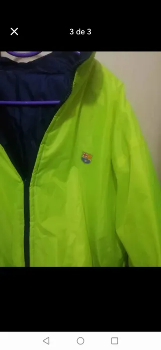Chaqueta FC Barcelona Talla L Azul/Verde
