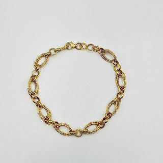 PULSERA DISEÑO ITALIANO GRECA Hueca. Oro 18k