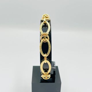 PULSERA DISEÑO ITALIANO GRECA Hueca. Oro 18k