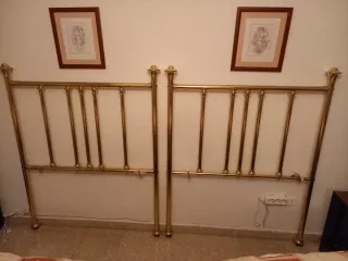 Cabeceros dorados antiguos cama 90